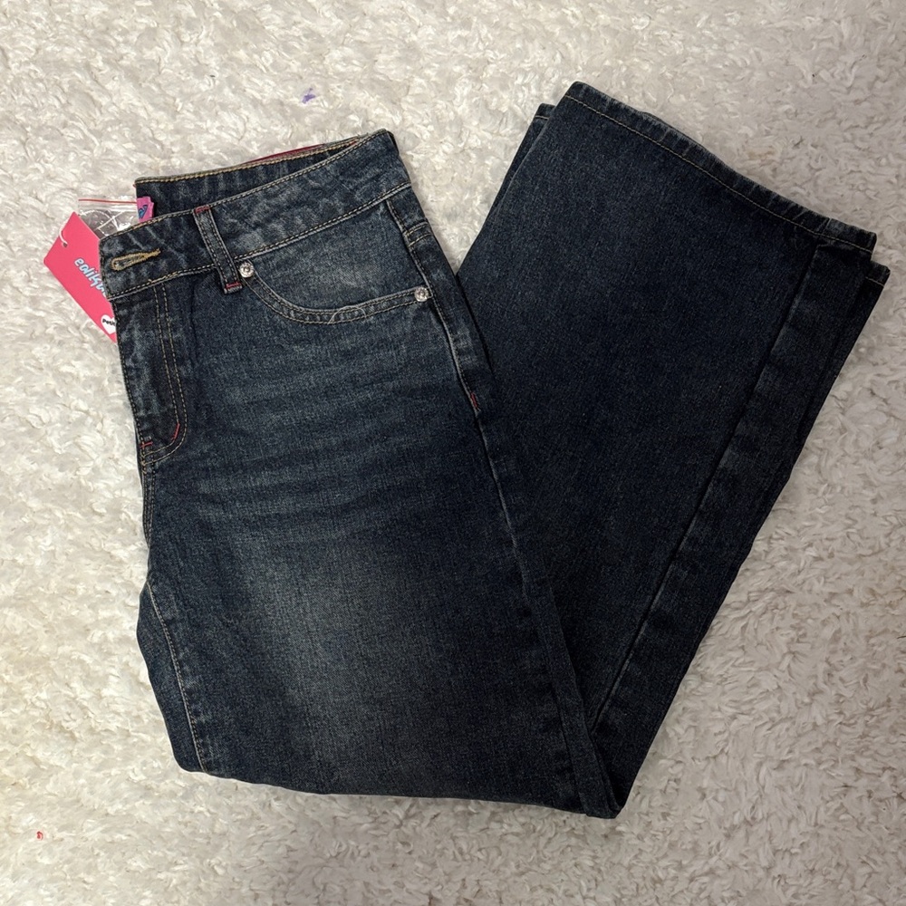Dark Wash Low-Rise Baggy Edikted Women Jeans